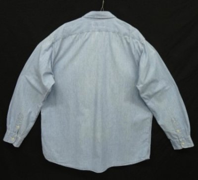 画像3: 90'S RALPH LAUREN "DUNGAREE WORKSHIRT" 猫目ボタン シャンブレーシャツ ブルー (VINTAGE)