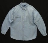 90'S RALPH LAUREN "DUNGAREE WORKSHIRT" 猫目ボタン シャンブレーシャツ ブルー (VINTAGE)