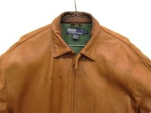 他の写真1: 90'S RALPH LAUREN 胸ロゴ無し チンスト付き 裏地付き レザー ドリズラージャケット ブラウン (VINTAGE)