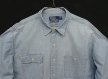 他の写真1: 90'S RALPH LAUREN "DUNGAREE WORKSHIRT" 猫目ボタン シャンブレーシャツ ブルー (VINTAGE)