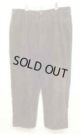 90'S RALPH LAUREN "ANDREW PANT" ツープリーツ 太畝 コーデュロイパンツ ダークブラウン (VINTAGE)