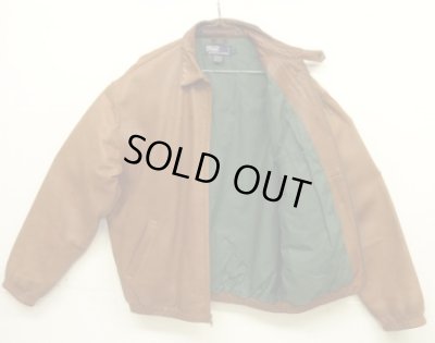 画像4: 90'S RALPH LAUREN 胸ロゴ無し チンスト付き 裏地付き レザー ドリズラージャケット ブラウン (VINTAGE)