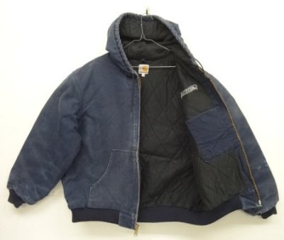 画像4: CARHARTT "ACTIVE JACKET" 裏地キルティング ダックジャケット フェードネイビー USA製 (VINTAGE)