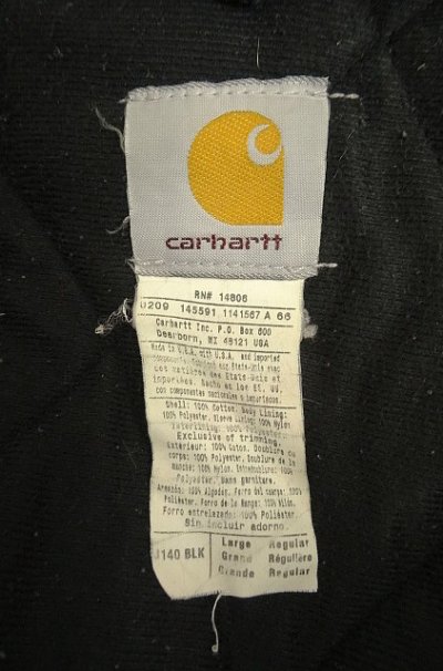 画像2: CARHARTT "ACTIVE JACKET" 裏地キルティング ダックジャケット ブラック USA製 (VINTAGE)