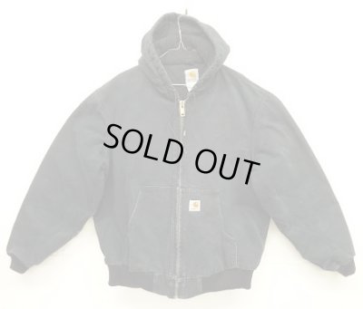 画像1: CARHARTT "ACTIVE JACKET" 裏地キルティング ダックジャケット ブラック USA製 (VINTAGE)