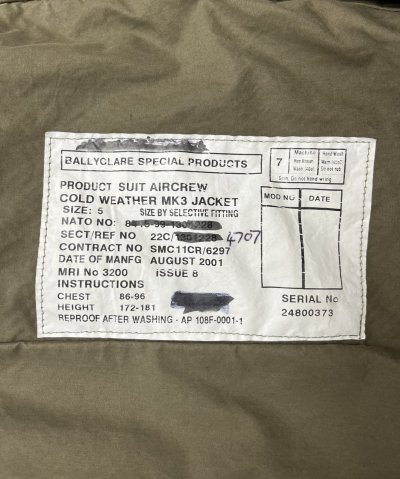 画像3: イギリス軍 RAF (ROYAL AIR FORCE) コールドウェザー MK3 ジャケット カーキ (MINT CONDITION)