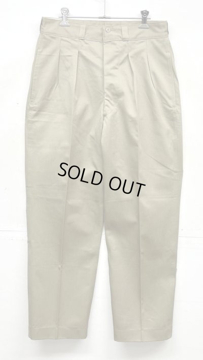 画像1: 60'S フランス軍 M52 プリーツ入り チノパンツ ベージュ 80C (DEADSTOCK)