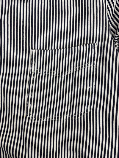 画像3: 50'S ユーロワーク Vポケット ワークジャケット カバーオール ストライプ (VINTAGE)