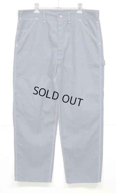 画像1: 70'S SEARS トップスナップボタン バットダイデニム ペインターパンツ SCOVILLジップ インディゴ (VINTAGE)