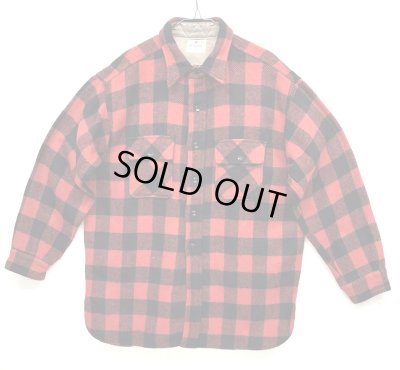 画像1: 50'S PILGRIM マチ付き ウールシャツ バッファローチェック (VINTAGE)