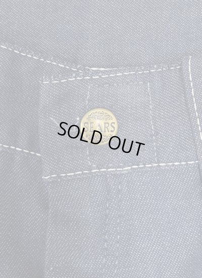 画像2: 70'S SEARS トップスナップボタン バットダイデニム ペインターパンツ SCOVILLジップ インディゴ (VINTAGE)