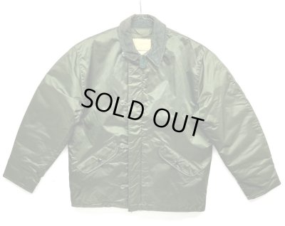 画像1: 70'S アメリカ軍 US NAVY バックステンシル チンスト付き 裏地キルティング デッキジャケット SCOVILLジップ (DEADSTOCK)