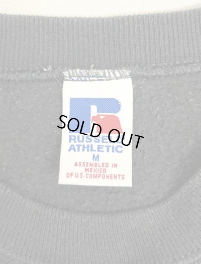 画像2: 90'S RUSSELL ATHLETIC 前Vガゼット付き クルーネック スウェットシャツ ブラック (VINTAGE)