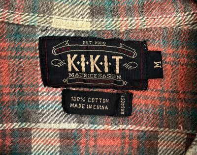 画像2: 90'S KIKIT ヘビーフランネル ワークシャツ チェック柄 (VINTAGE)