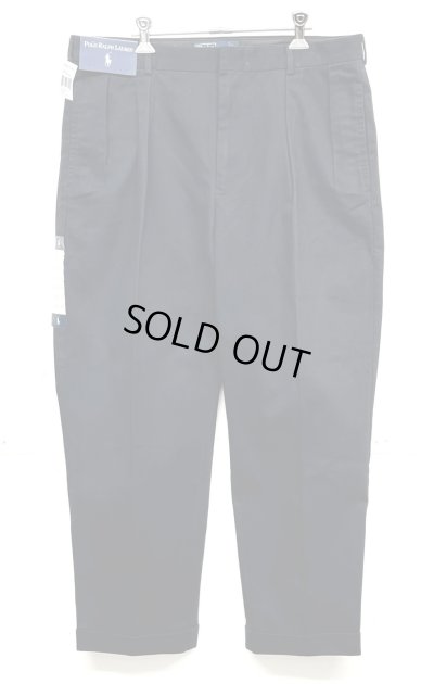 画像1: 90'S RALPH LAUREN ツープリーツ チノパンツ ブラック (DEADSTOCK)