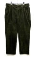 画像1: 90'S RALPH LAUREN "HAMMOND PANT" ツープリーツ コーデュロイパンツ オリーブ (VINTAGE) (1)