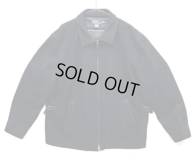 画像1: 90'S RALPH LAUREN 裏地キルティング ウール スポーツジャケット ブラック (VINTAGE)