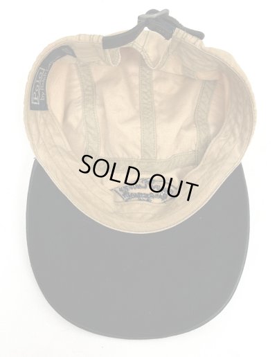 画像6: 90'S RALPH LAUREN レザー/キャンバス ロングビルキャップ ブラック/ベージュ (VINTAGE)