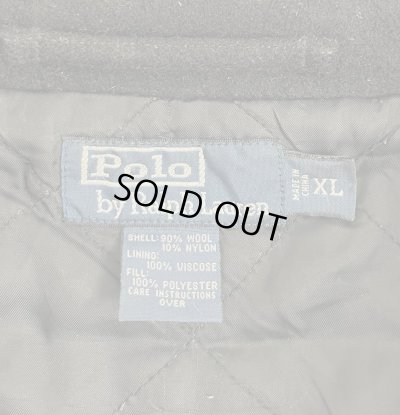 画像2: 90'S RALPH LAUREN 裏地キルティング ウール スポーツジャケット ブラック (VINTAGE)