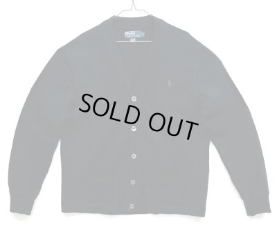 画像1: 90'S RALPH LAUREN コットン カーディガン ブラック (VINTAGE) 
