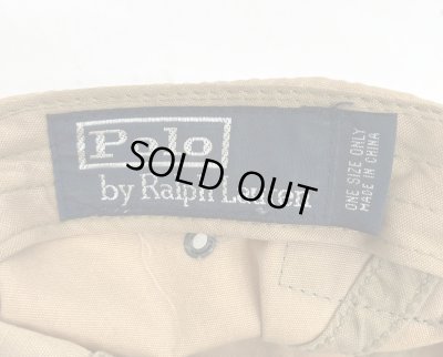 画像7: 90'S RALPH LAUREN レザー/キャンバス ロングビルキャップ ブラック/ベージュ (VINTAGE)