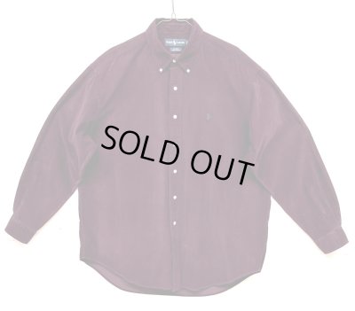 画像1: 90'S RALPH LAUREN "BLAKE" コーデュロイ 長袖 BDシャツ ボルドー (VINTAGE)