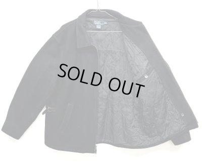 画像3: 90'S RALPH LAUREN 裏地キルティング ウール スポーツジャケット ブラック (VINTAGE)