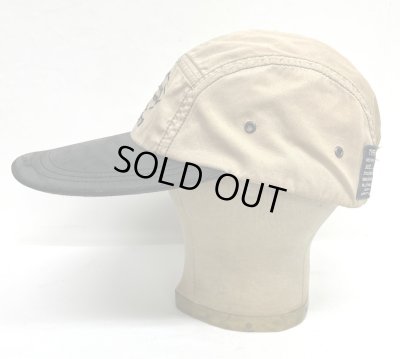 画像3: 90'S RALPH LAUREN レザー/キャンバス ロングビルキャップ ブラック/ベージュ (VINTAGE)