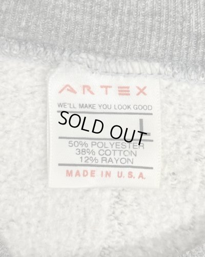 画像2: 80'S ARTEX ラグランスリーブ クルーネック スウェットシャツ ヘザーグレー USA製 (VINTAGE)