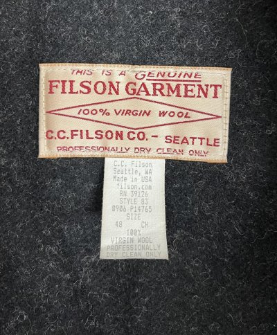 画像2: C.C.FILSON ウール ダブルマッキーノ クルーザージャケット チャコール USA製 (VINTAGE)