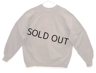 画像1: 80'S UNKNOWN ラグランスリーブ クルーネック スウェットシャツ ヘザーブラウン USA製 (VINTAGE)