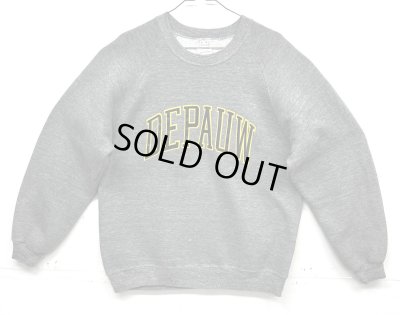 画像1: 80'S ARTEX ラグランスリーブ クルーネック スウェットシャツ ヘザーグレー USA製 (VINTAGE)