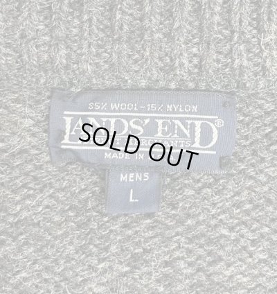画像2: 90'S LANDS' END ウール ヘンリーネックセーター チャコール USA製 (VINTAGE) 