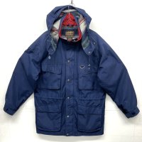 90'S EDDIE BAUER 黒タグ 裏地ブランケット マウンテンパーカー ネイビー (VINTAGE) 