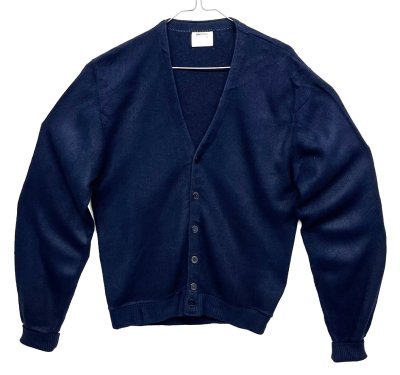 画像1: 70'S MONTGOMERY WARD アクリル カーディガン ネイビー (VINTAGE) 