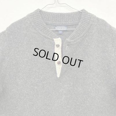 画像3: 90'S LANDS' END ウール ヘンリーネックセーター チャコール USA製 (VINTAGE) 