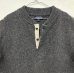 画像3: 90'S LANDS' END ウール ヘンリーネックセーター チャコール USA製 (VINTAGE)  (3)