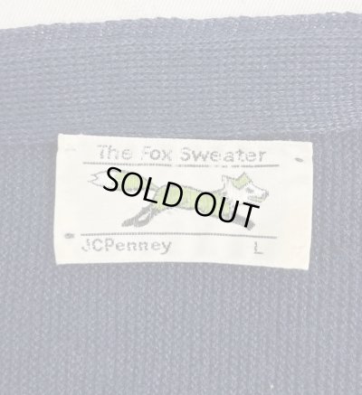 画像2: 70'S JC PENNEY "THE FOX SWEATER" アクリル カーディガン ネイビー (VINTAGE) 