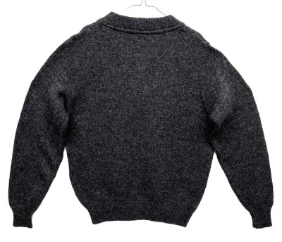 画像4: 90'S LANDS' END ウール ヘンリーネックセーター チャコール USA製 (VINTAGE) 