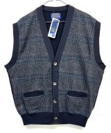 80'S PENDLETON ウール ニットベスト グレンチェック/チャコール USA製 (DEADSTOCK) 