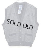 80'S PENDLETON ウール ニットベスト グレンチェック/チャコール USA製 (DEADSTOCK) 