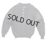 90'S LANDS' END ウール ヘンリーネックセーター チャコール USA製 (VINTAGE) 