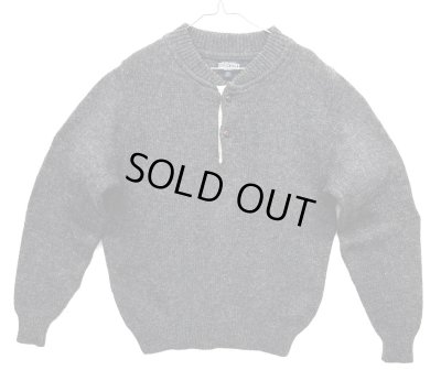 画像1: 90'S LANDS' END ウール ヘンリーネックセーター チャコール USA製 (VINTAGE) 