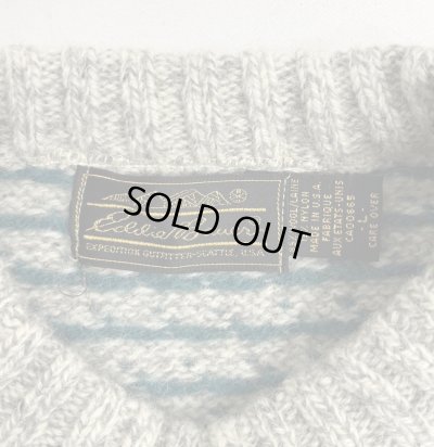 画像2: 90'S EDDIE BAUER 黒タグ ウール クルーネックセーター バーズアイ USA製 (VINTAGE) 