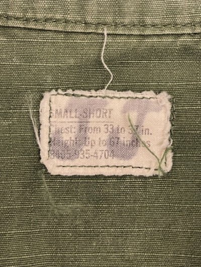 画像2: 60'S アメリカ軍 US ARMY "JUNGLE FATIGUE" リップストップ ファティーグジャケット S-SHORT (VINTAGE)