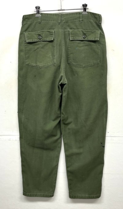 画像3: 70'S アメリカ軍 US ARMY "OG107" コットンサテン ベイカーパンツ ミリタリーグリーン (VINTAGE)