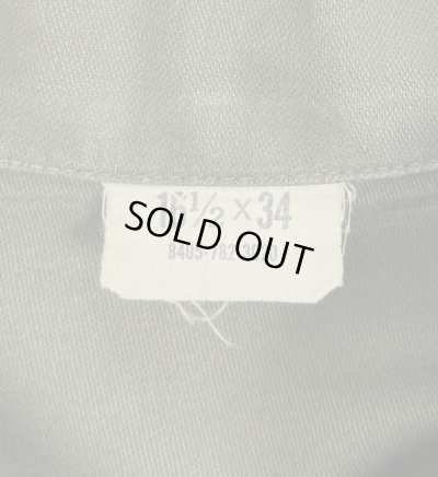 画像2: 60'S アメリカ軍 US ARMY OG107 コットンサテン ユーティリティシャツ 16 1/2 x 34 (VINTAGE)