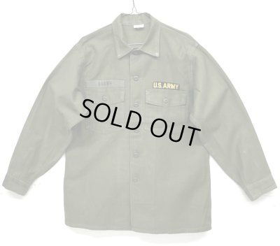 画像1: 60'S アメリカ軍 US ARMY OG107 コットンサテン ユーティリティシャツ 16 1/2 x 34 (VINTAGE)