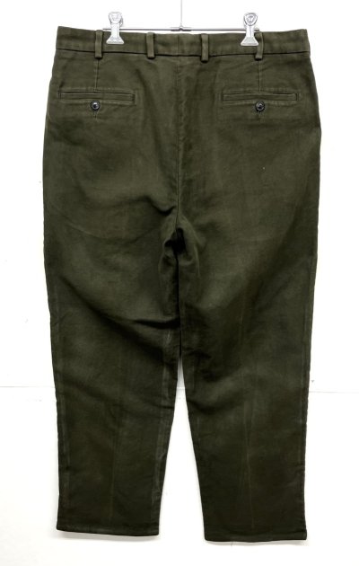 画像3: 00'S BROOKS BROTHERS "ELLIOT" ツープリーツ モールスキンパンツ オリーブ (VINTAGE)