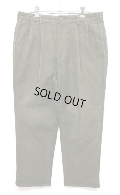 画像1: 00'S BROOKS BROTHERS "ELLIOT" ツープリーツ モールスキンパンツ オリーブ (VINTAGE)